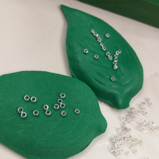 schiaccini argentati fermini per collane bigiotteria componenti accessori perle di metallo chiusura gioielli perline uso minuteria bracciali orecchini