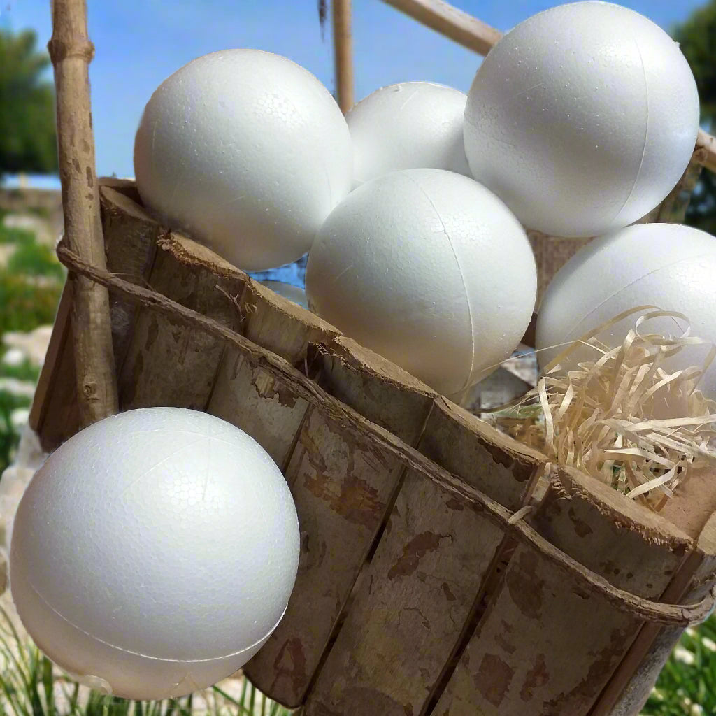 sfere palline polistirolo medie uso per decorare albero natale hobby creativi bambole fai da te faccine testine pupazzi gnomi follettine elfetti