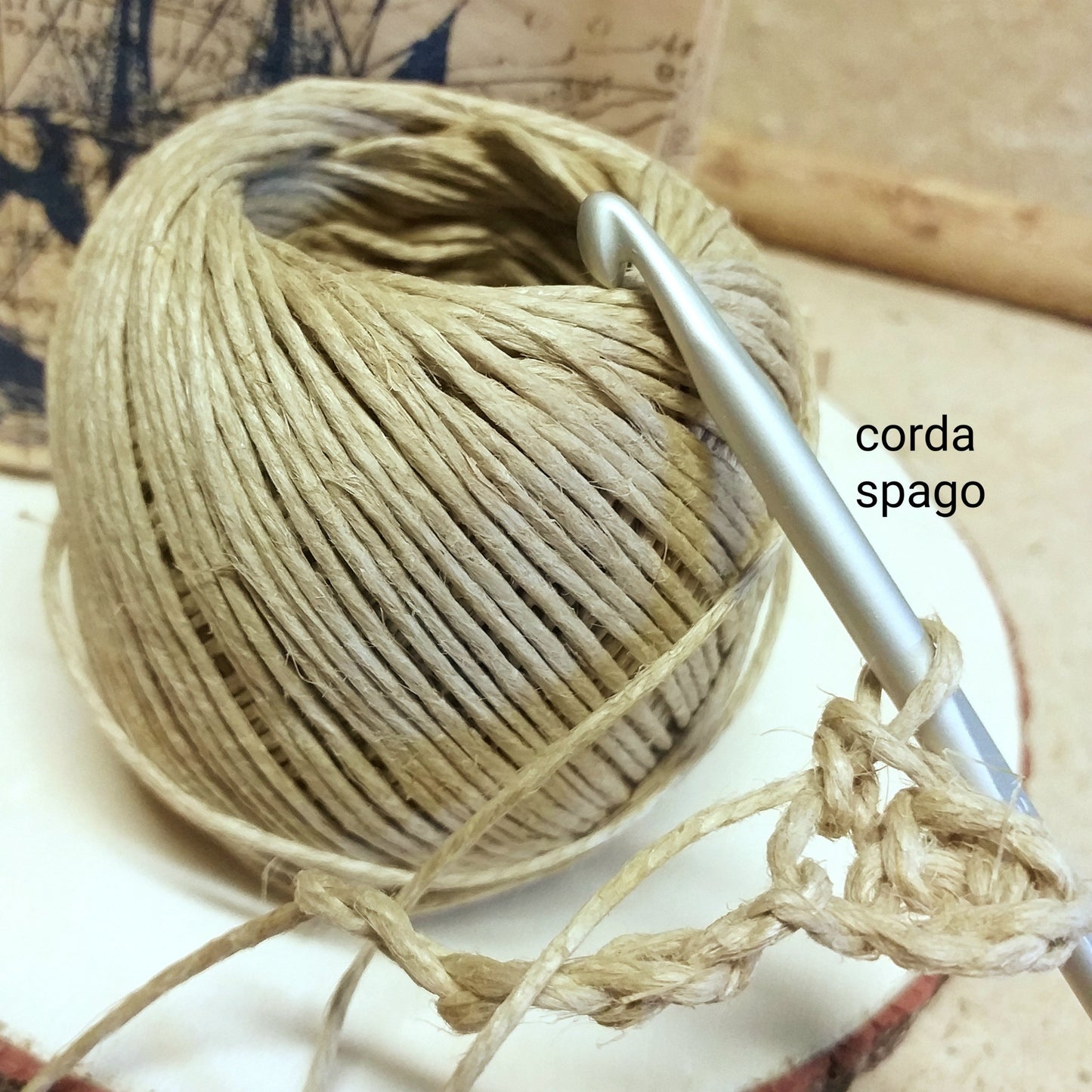 spago gomitolo corda di filo canapa cordoncino naturale cordino per imballaggio hobby creativi uso confezionamento packaging bomboniere fai da te rustiche country tema mare