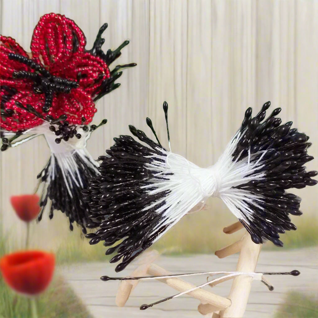 colore nero pistilli piccoli uso creare fiori artificiali finti accessori stami hobby fai da te centrotavola ghirlande composizioni fiorellini pasquali natalizi papaveri