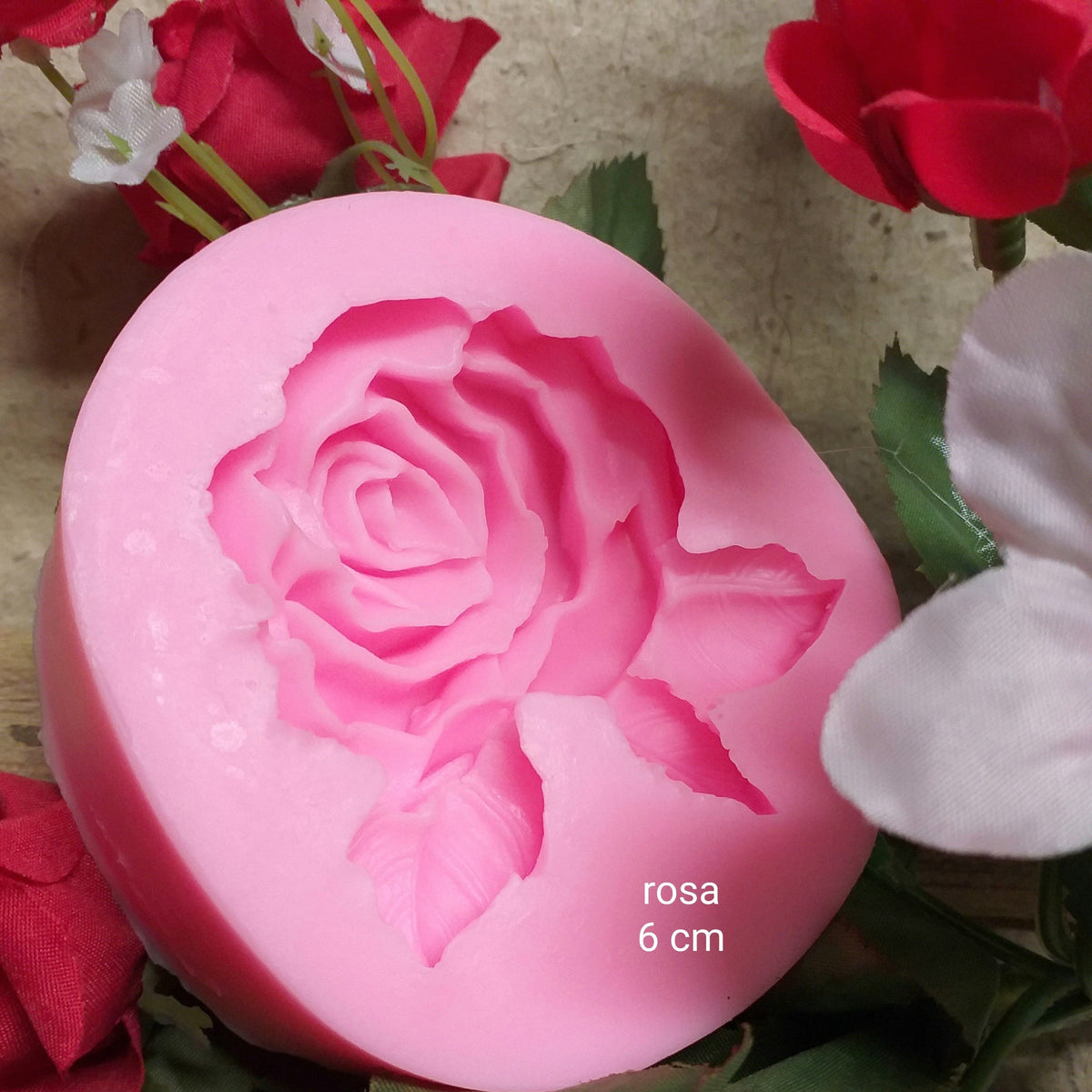 2 stampi in silicone per candele a forma di rose, fiori in