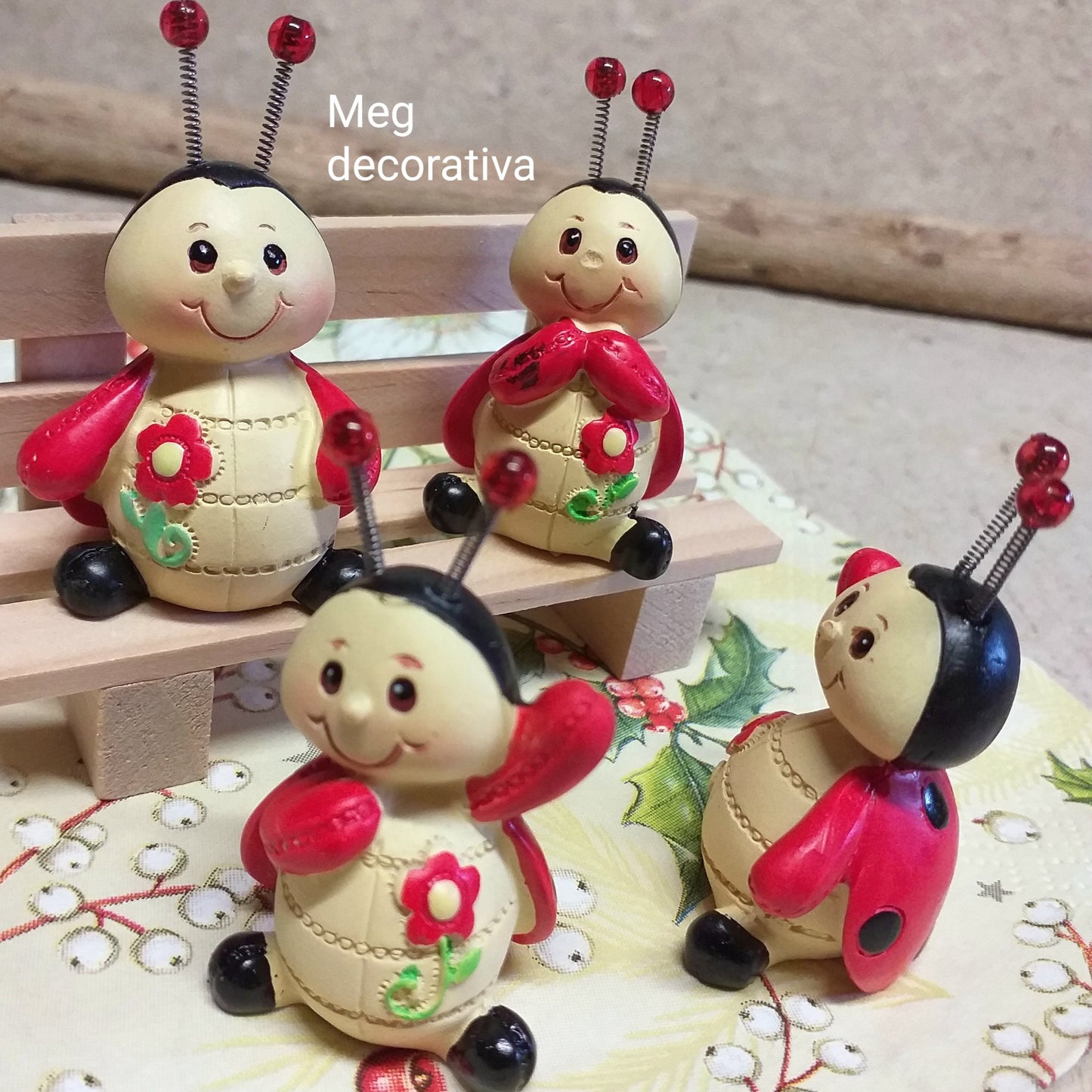 offerta statuine coccinella 5 cm oggettistica statuetta idea regalo bomboniere ricordini decorative uso per hobbistica accessori composizioni fiori decorazioni bonsai piantine perline