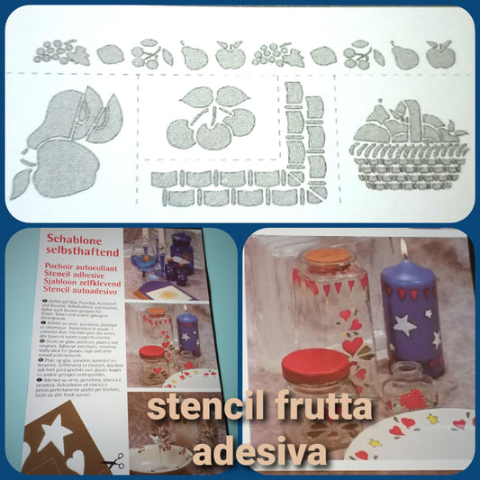 Mascherine stencil per pittura decorazioni interni di pareti e oggetti frutta adesiva