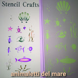 animaletti del mare craft Mascherine stencil per pittura decorazioni interni di pareti e oggetti