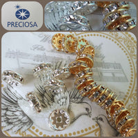 Preciosa crystal beads strass brillantini di cristallo componenti bijoux rondelle 10 mm colore oro argento per orecchini collane bigiotteria