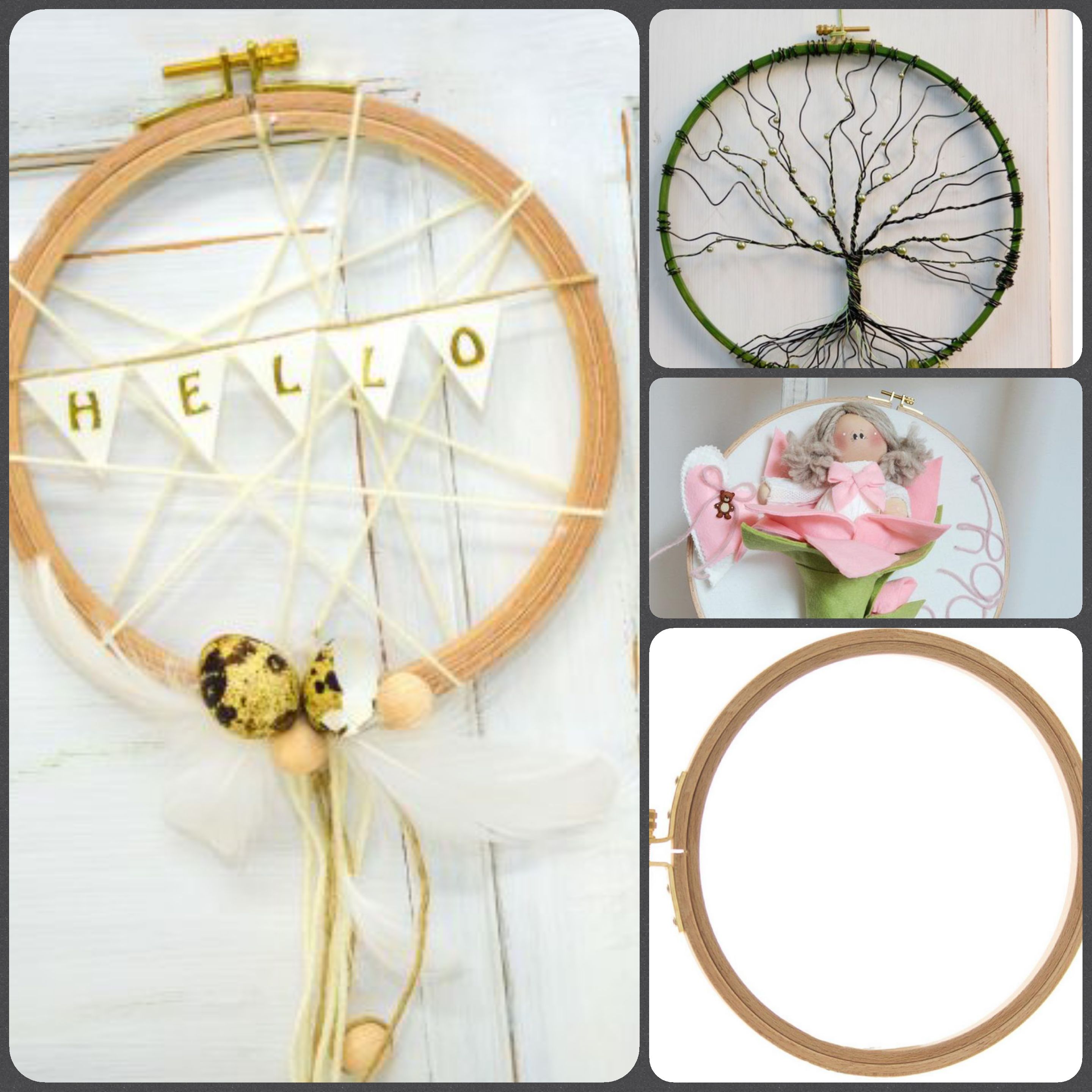 5 Cornici Per Ricamo In Legno Finto - Cerchio 10cm, Plastica Flessibile, Per Punto Croce E Hobby - Foto 11