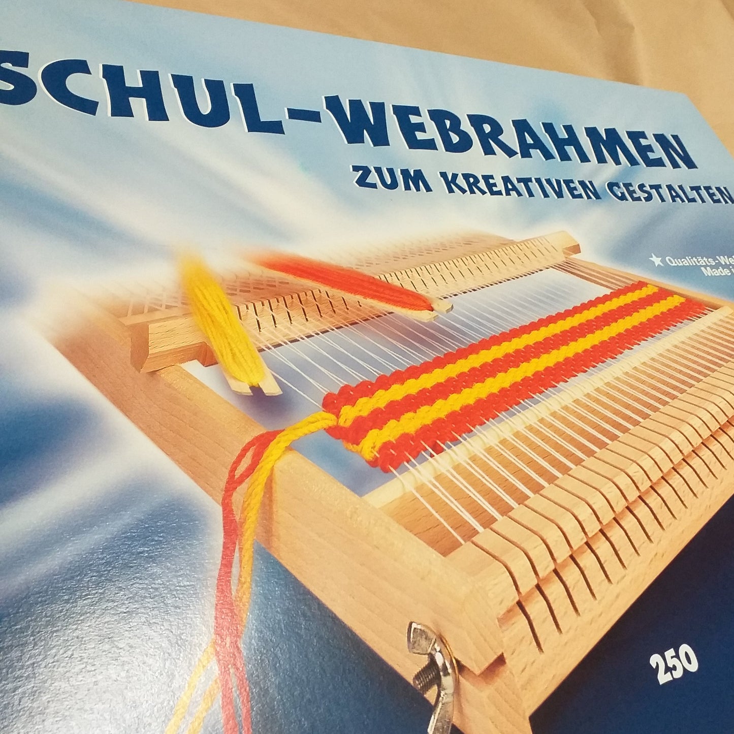 schul-webrahmen zum kreativen gestalten telaio tessitura a mano da tavolo fai da te tappeto arazzo tessuto con schema navette pettine esempio