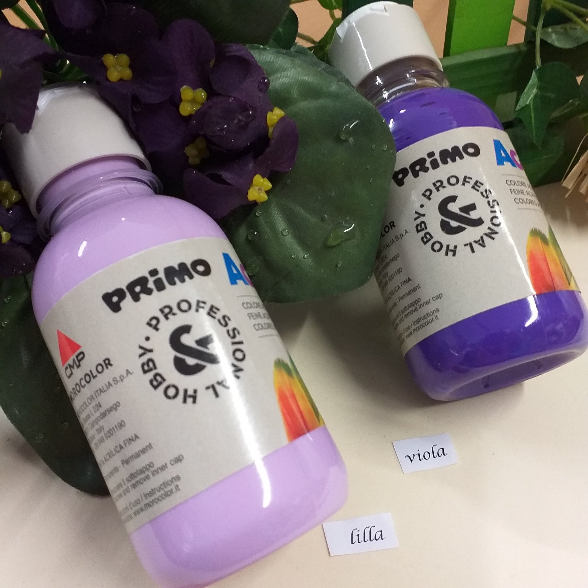lilla glicine lavanda viola violet primo hobby professional Acryl colore acrilico fine Morocolor tempera pittura da hobbistica lavoretti creativi di bambini e decoupage packaging bomboniere