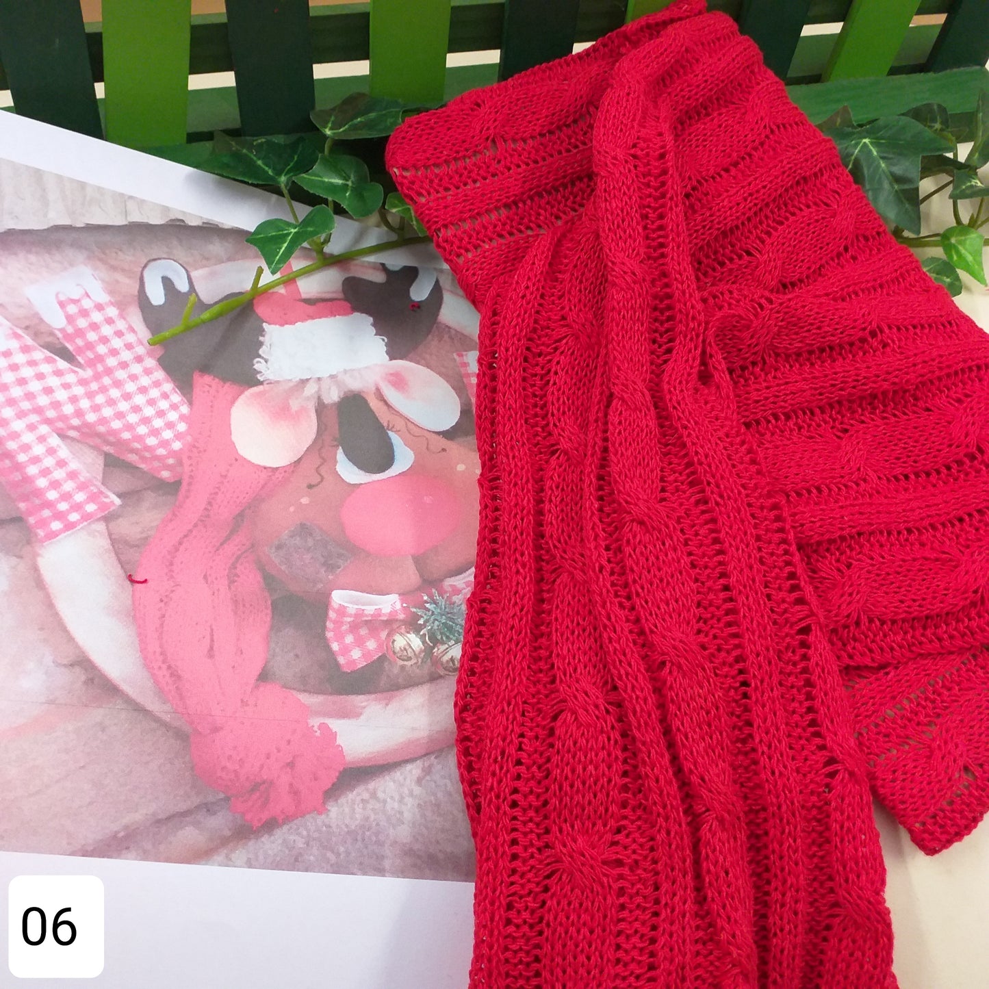 hobbistica merceria fuoriporta renne natale creare con lana tessuto a maglia treccia knit stoffa sintetica per cucito creativo hobby lavoretti natalizi decorazioni idea creazione fai da te colore rosso
