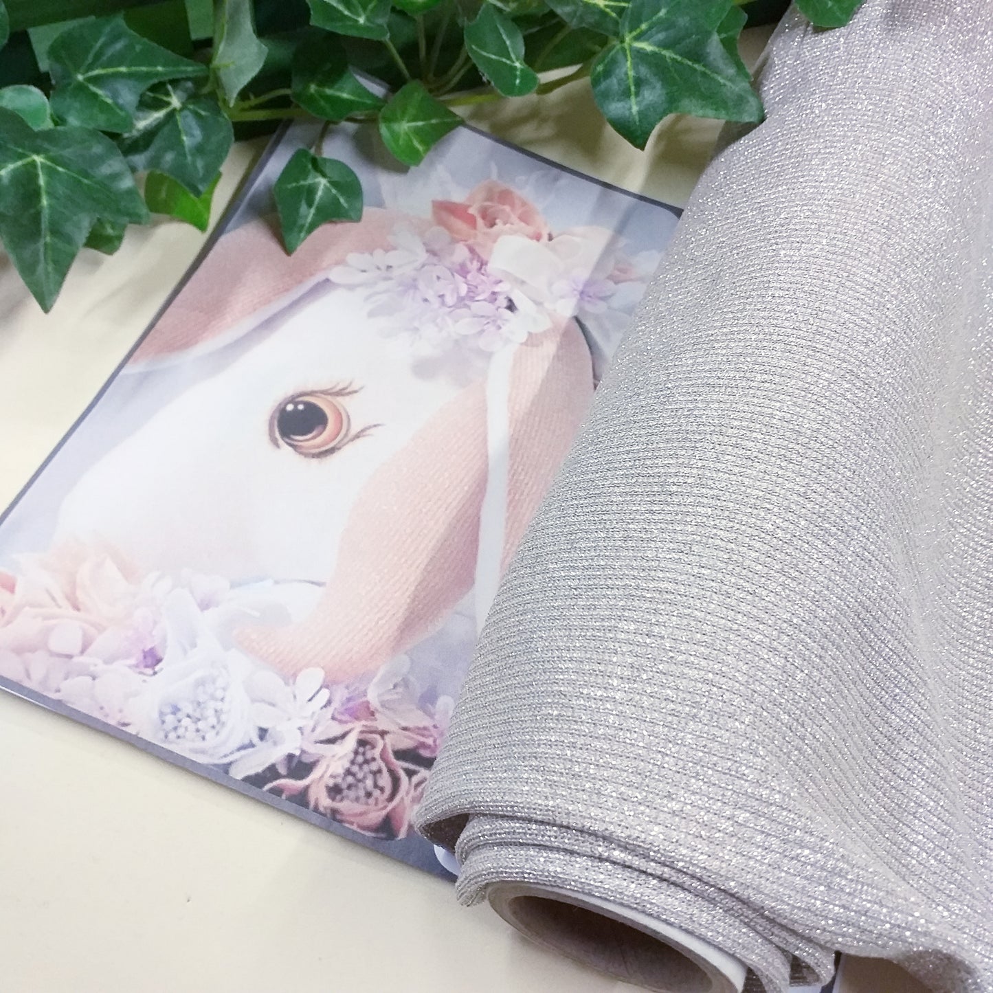 Ribby argento lurex tessuti natale stoffa argentata per creazioni addobbi natalizi uso hobbistica fondale Presepe cucito creativo bambole di pezza pupazzo lovely Renkalik unicorno composizioni fiori