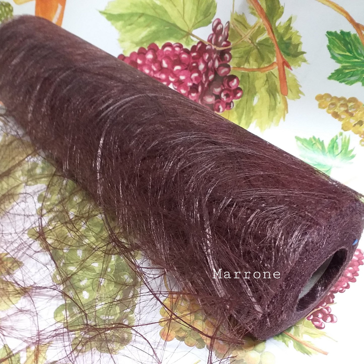 rete sisal marrone runner rotolo decorativo tessuto di tulle in organza per fai da te hobby creativi packaging bomboniere uso creare vestitini bambole di stoffa e pezza