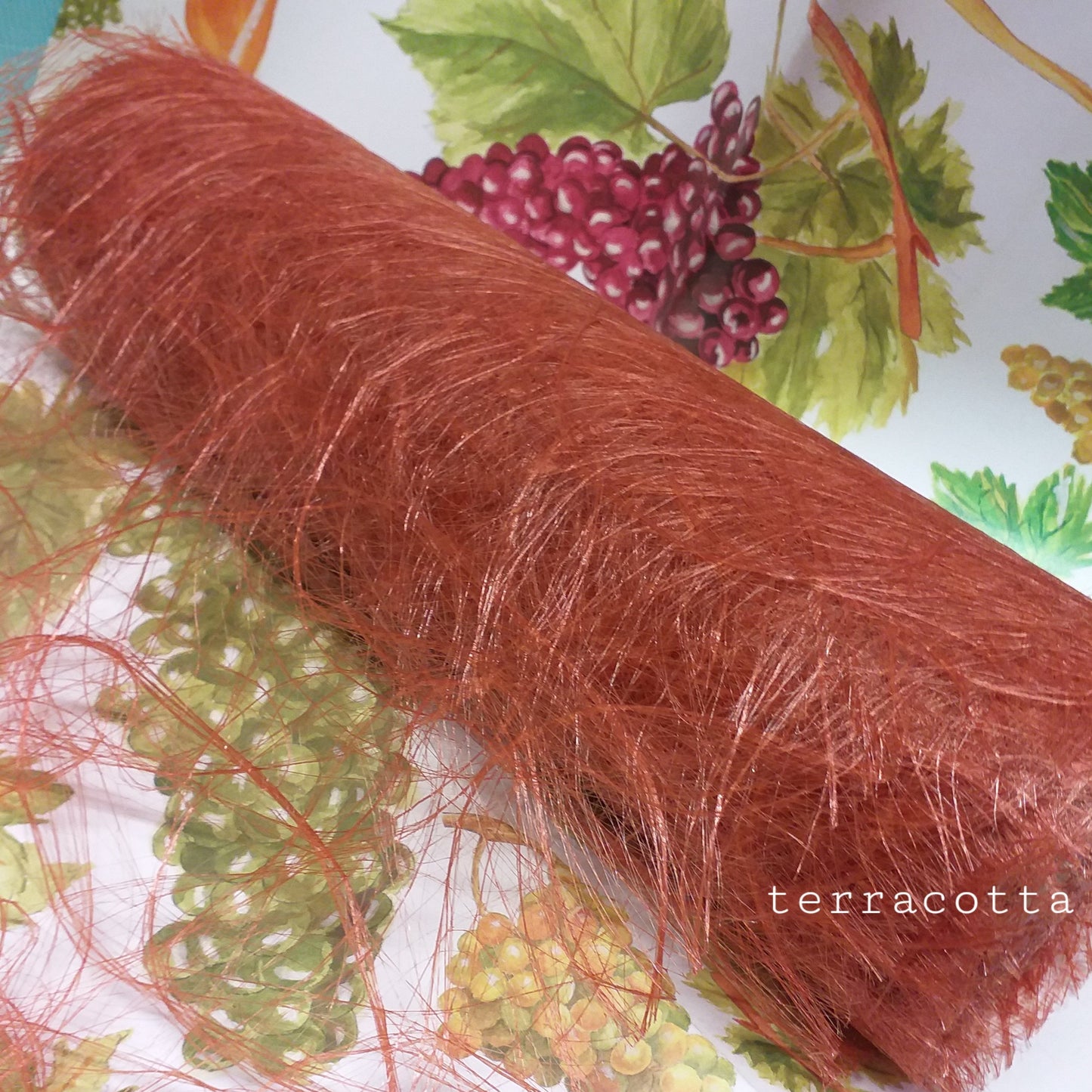 terracotta sisal rete runner rotolo decorativo tessuto di tulle in organza per fai da te hobby creativi packaging bomboniere uso creare vestitini bambole di stoffa e pezza