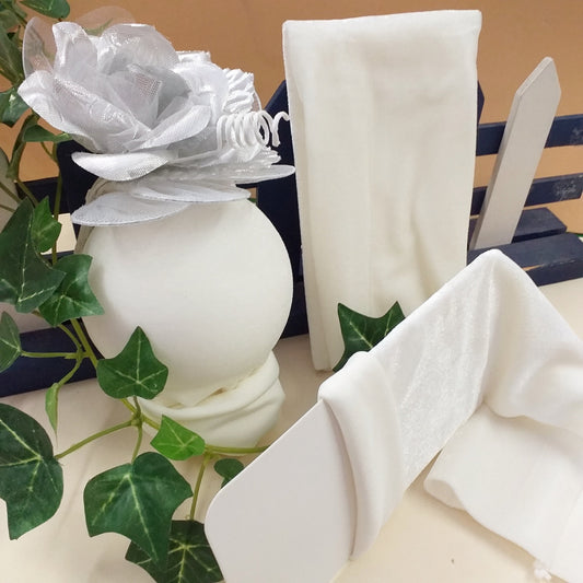 bianco tessuto di velluto elasticizzato tubolare maglina elastica per rivestire polistirolo addobbi con fiori natale e pasqua, calzini aperti per cucito creativo, idea fai da te palline albero natalizio