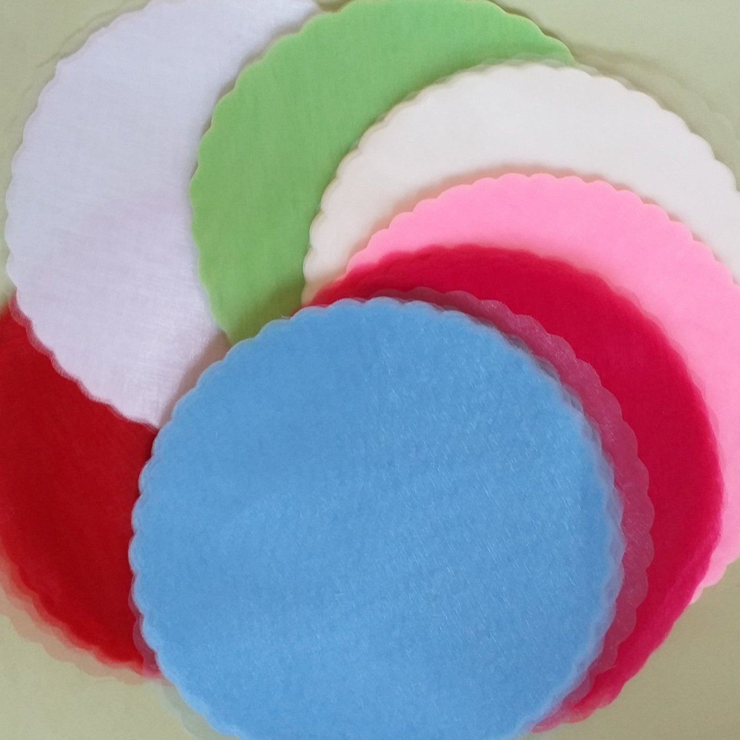 colori tulle bomboniere fai da te tondo velo di fata organza veletti centrini cerchi per confetti confezionare oggetti sacchetti uso hobbistica creativa lavoretti cucito bambole