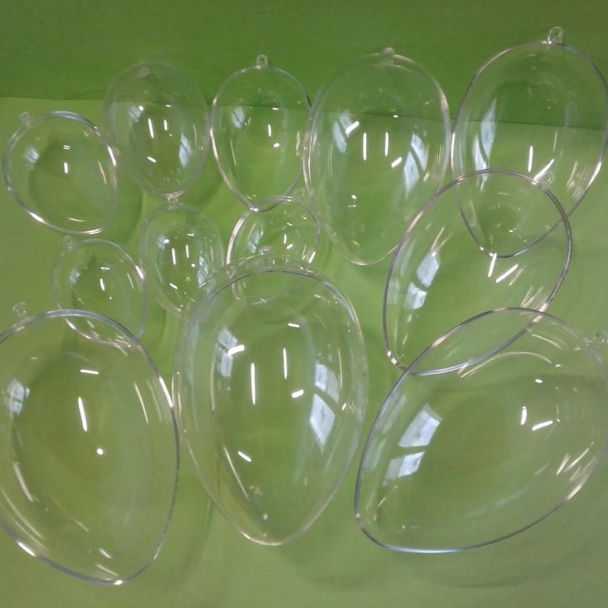 pasqua uova di plastica apribili divisibili trasparenti da riempire e appendere misure piccole e grandi