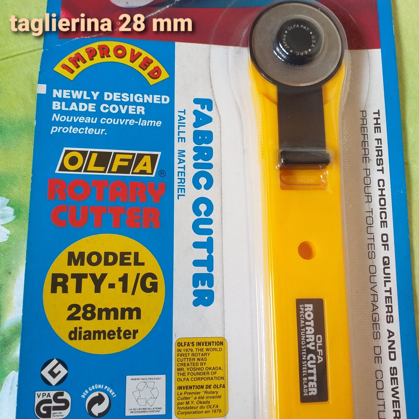 taglierina cutter circolare 28 mm utensili da taglio per hobbistica stoffe tessuto cotonine pachwork quilting pannolenci