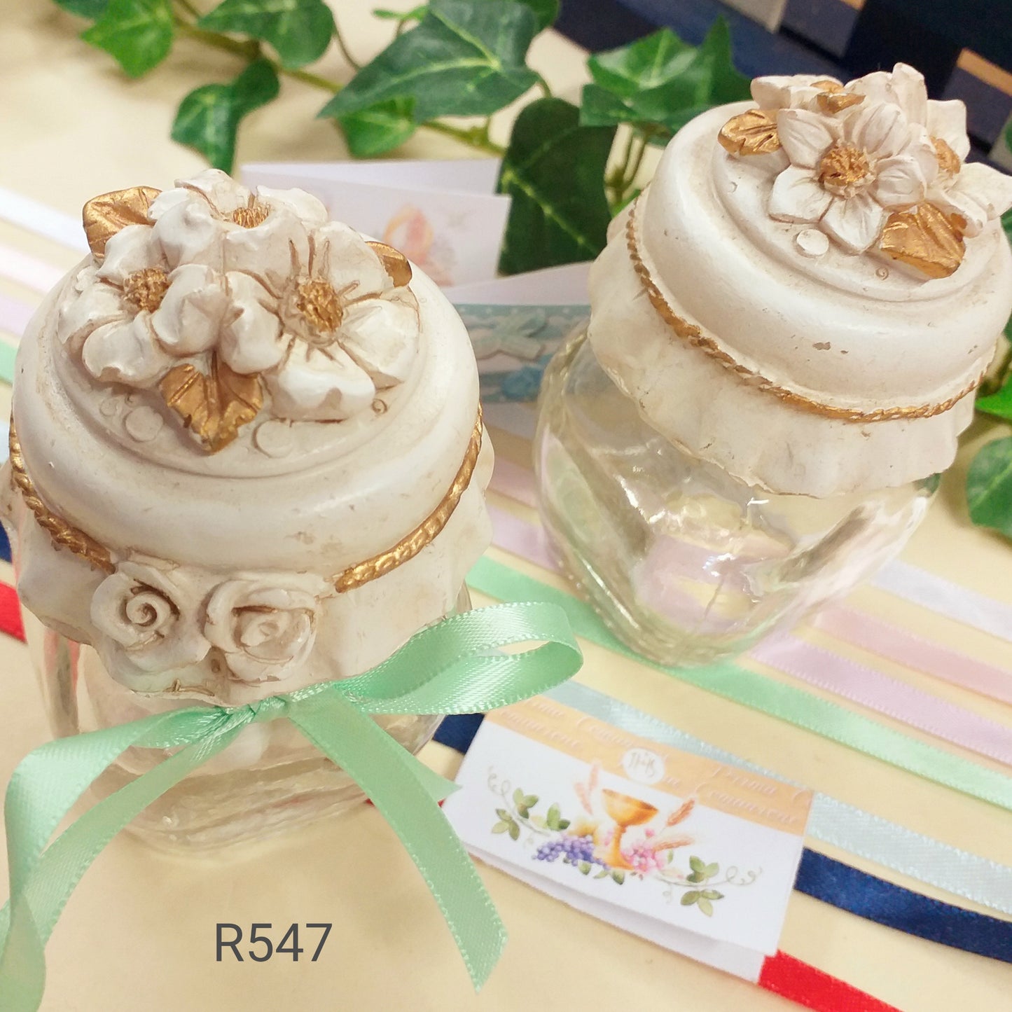 vasetti vetro tappo ceramica fiori e sughero da confezionare confetti bomboniere matrimonio bigliettino nastrino barattoli fai da te