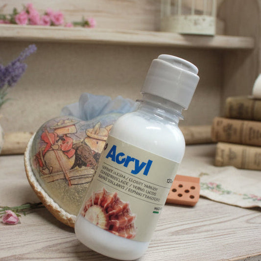 glossy varnish Acryl Morocolor Primo tempera vernice finale all'acqua lucida per hobby pittura decoupage verniciare gessetti oggetti di pasta modellabile finitura trasparente lavoretti creativi bambini