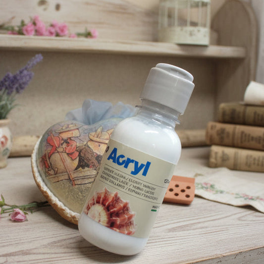 glossy varnish Acryl Morocolor Primo tempera vernice finale all'acqua lucida per hobby pittura decoupage verniciare gessetti oggetti di pasta modellabile finitura trasparente lavoretti creativi bambini