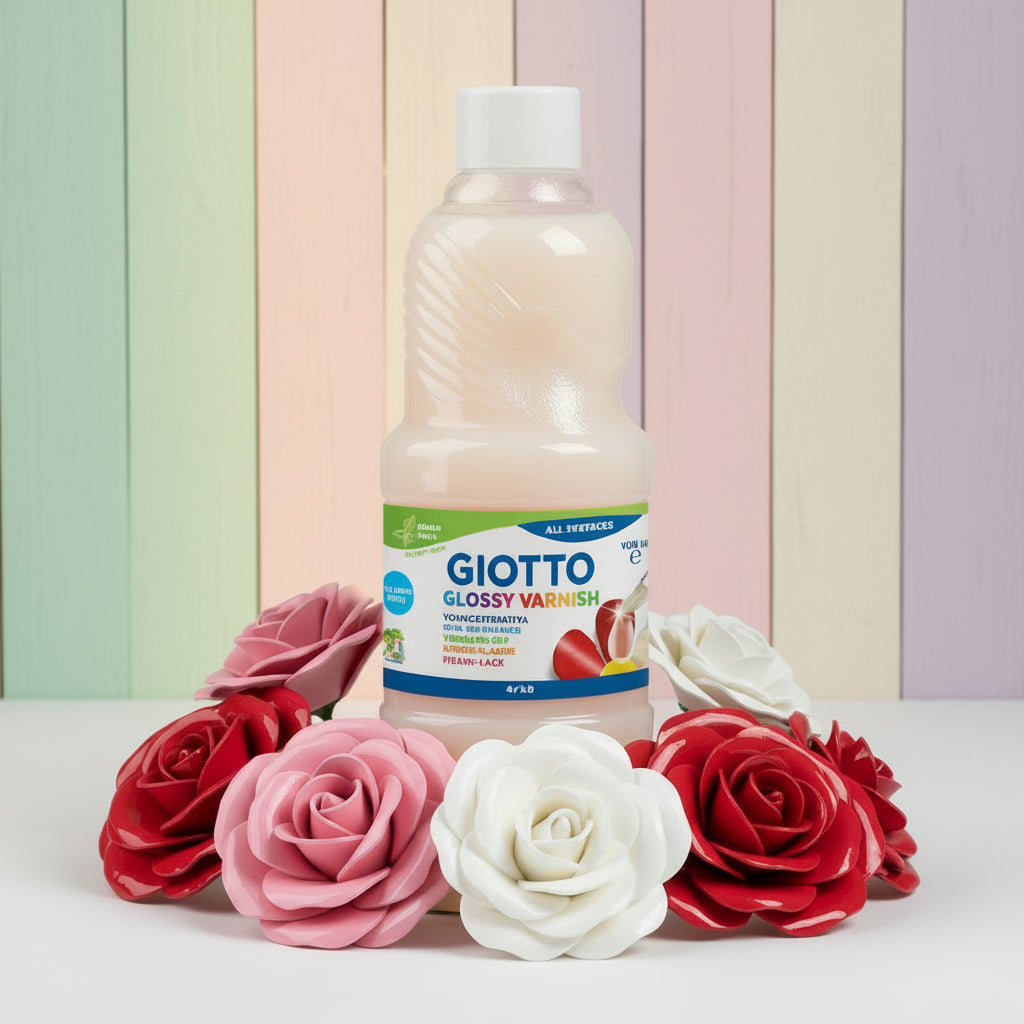 vernice finale all'acqua lucida Giotto Fila per verniciare creazioni lavoretti di Fimo Cernit gesso paste modellabili decoupage hobby pittura disegni oggetti Das