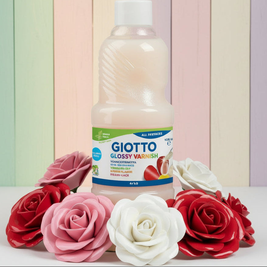 vernice finale all'acqua lucida Giotto Fila per verniciare creazioni lavoretti di Fimo Cernit gesso paste modellabili decoupage hobby pittura disegni oggetti Das