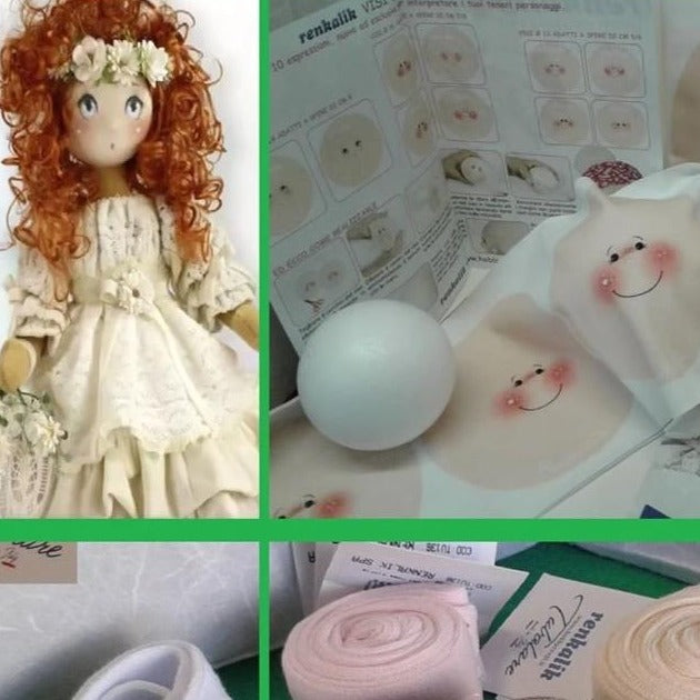 cucito creativo creare bambole pigottine con visi stampati tessuto Renkalik mini tubolari maglina elastica toile