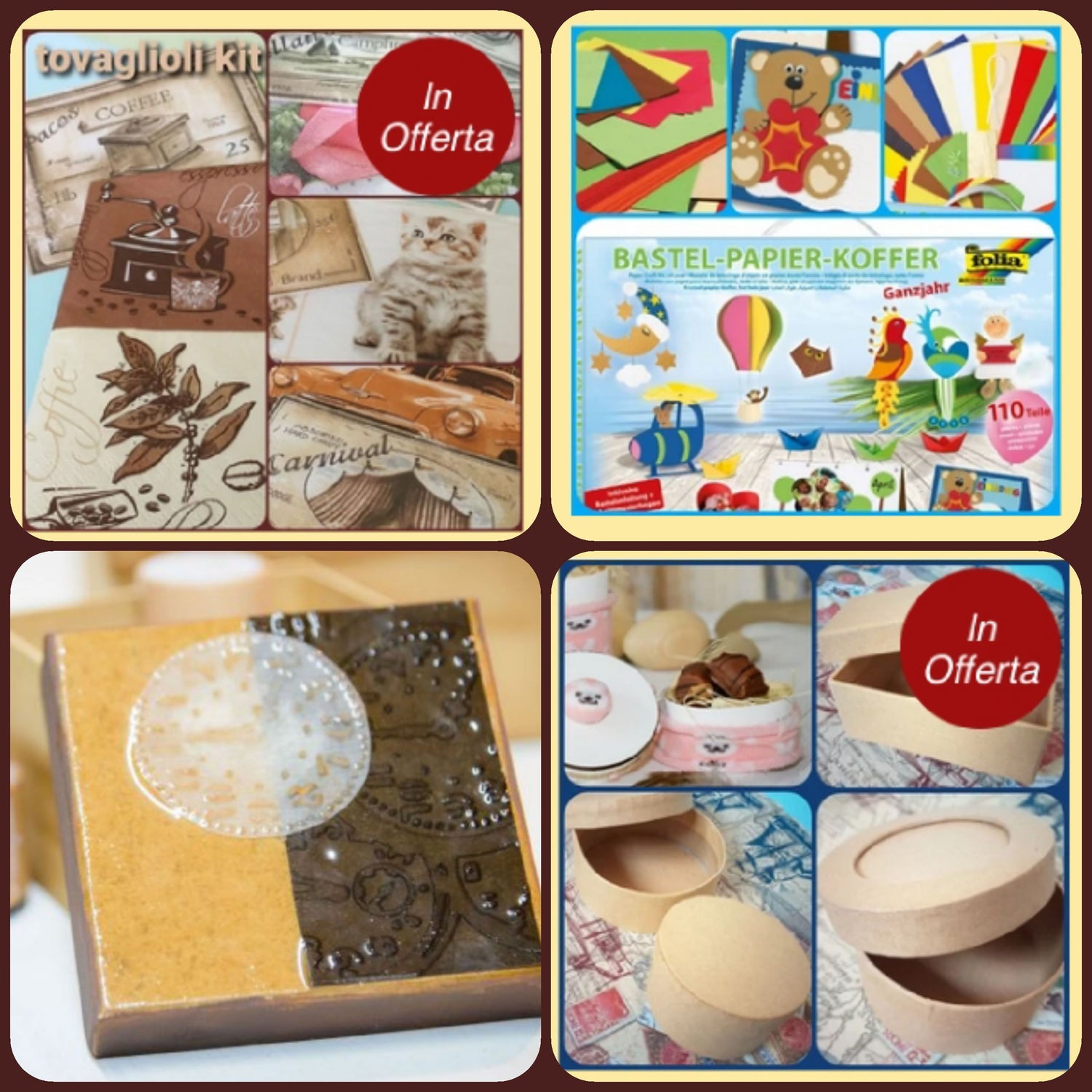 decoupage bricolage scrapbooking lavorazione carta tovaglioli cartoncino biglietti scatole