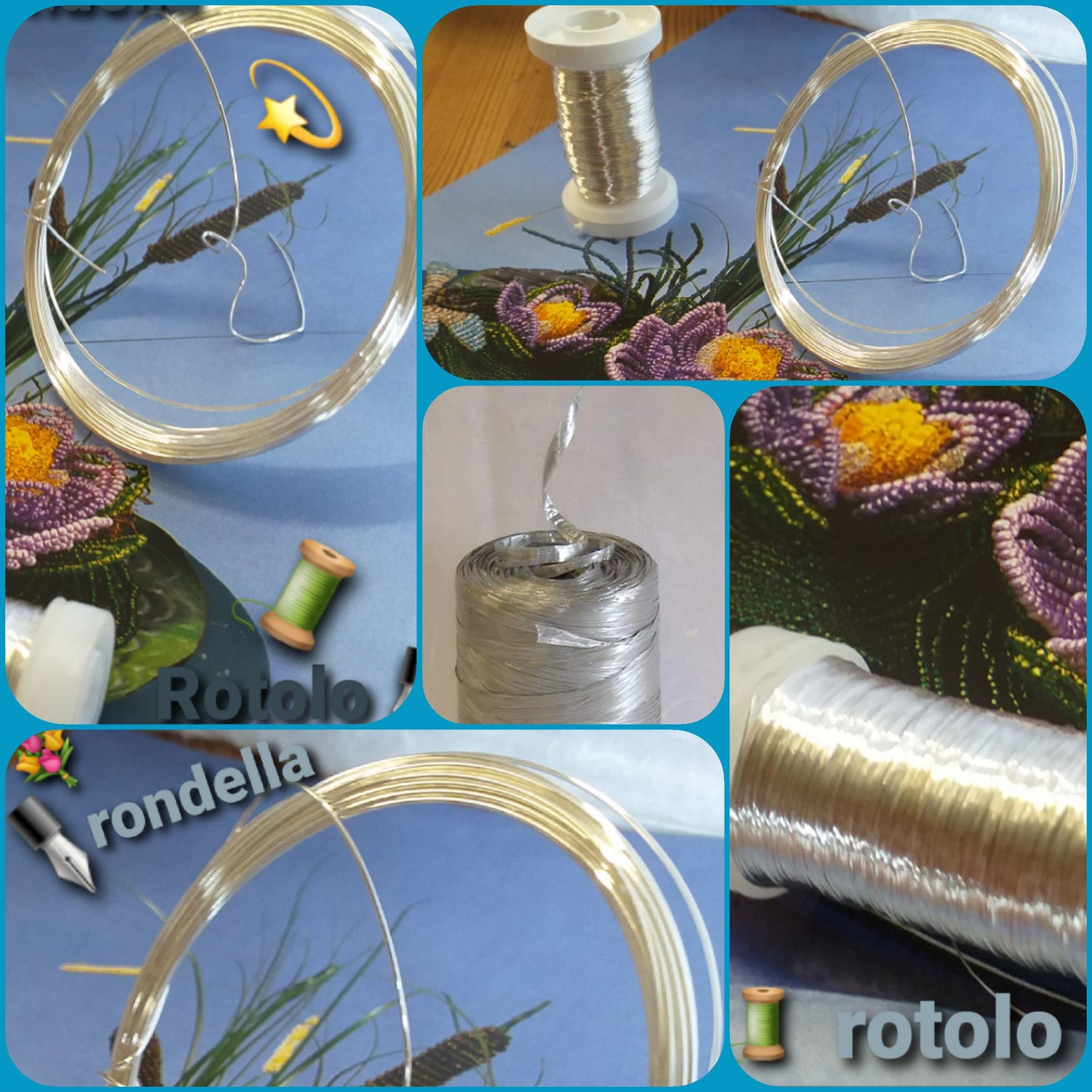negozio vendita online filo argento per bigiotteria fai da te lavorazione perline creazione gioielli hobby creativi bobina rondella