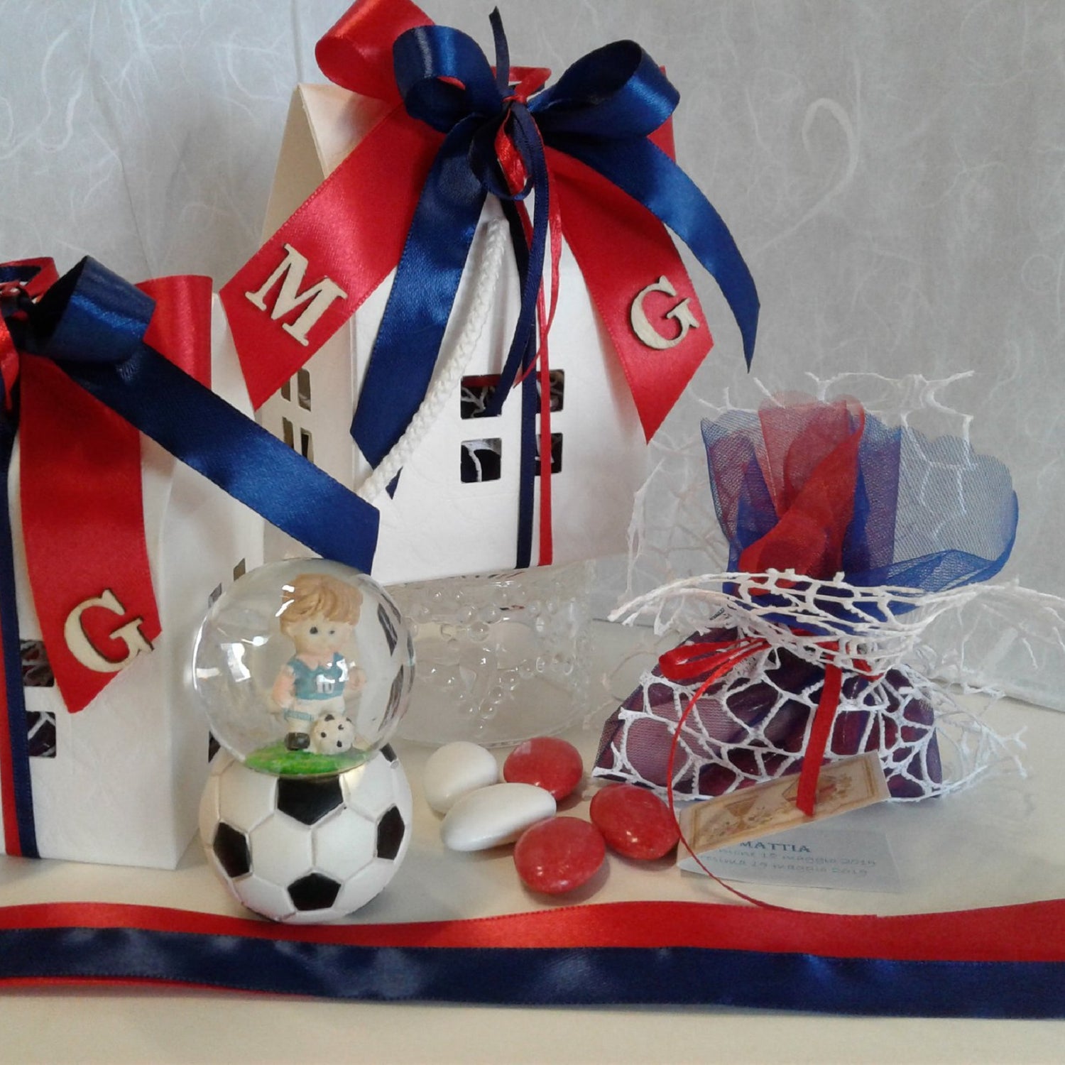 casetta tema calcio pallone e calciatore offerte online bomboniere economiche originali