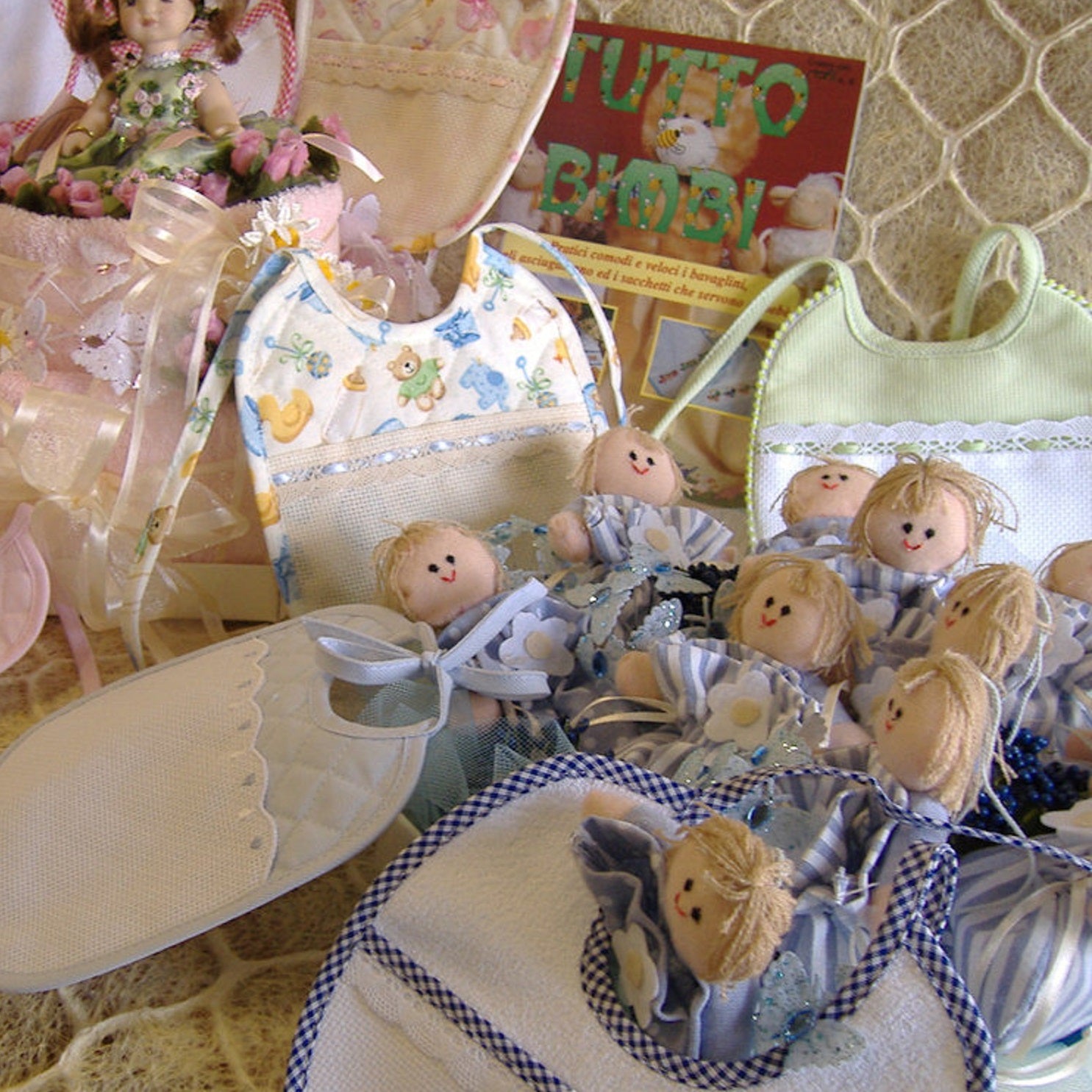 bavagline neonati e bambini asilo da ricamo a punto croce, idee lavori manuale tutto bimbi vetrina negozio online