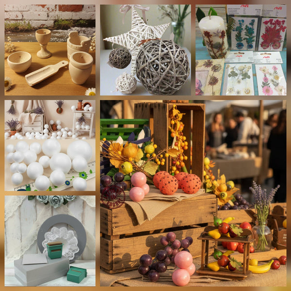 Materiali creativi e accessori di merceria per hobby