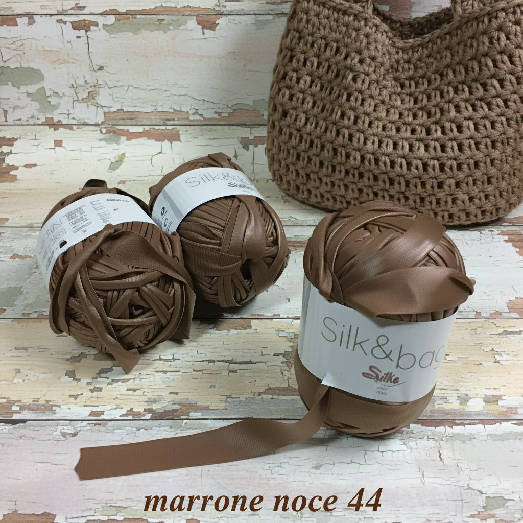 Lycrapel MAS e Silke colori fettuccia ecopelle per borse uncinetto 6/7