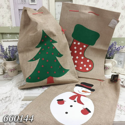 Sacco juta per confezione regalo vetrinistica packaging albero Natale
