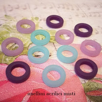 anellini intercalari inframezzi distanziali accessori creare ciondoli componenti in acrilico per perle mix colori turchese lilla viola