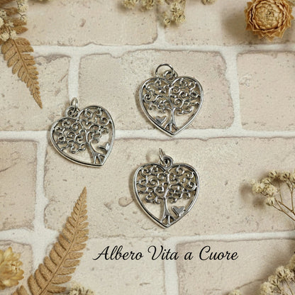 albero vita a cuore charms di metallo smaltati ciondoli per collane e pendenti bracciali simil-dodo ciondolini bomboniere
