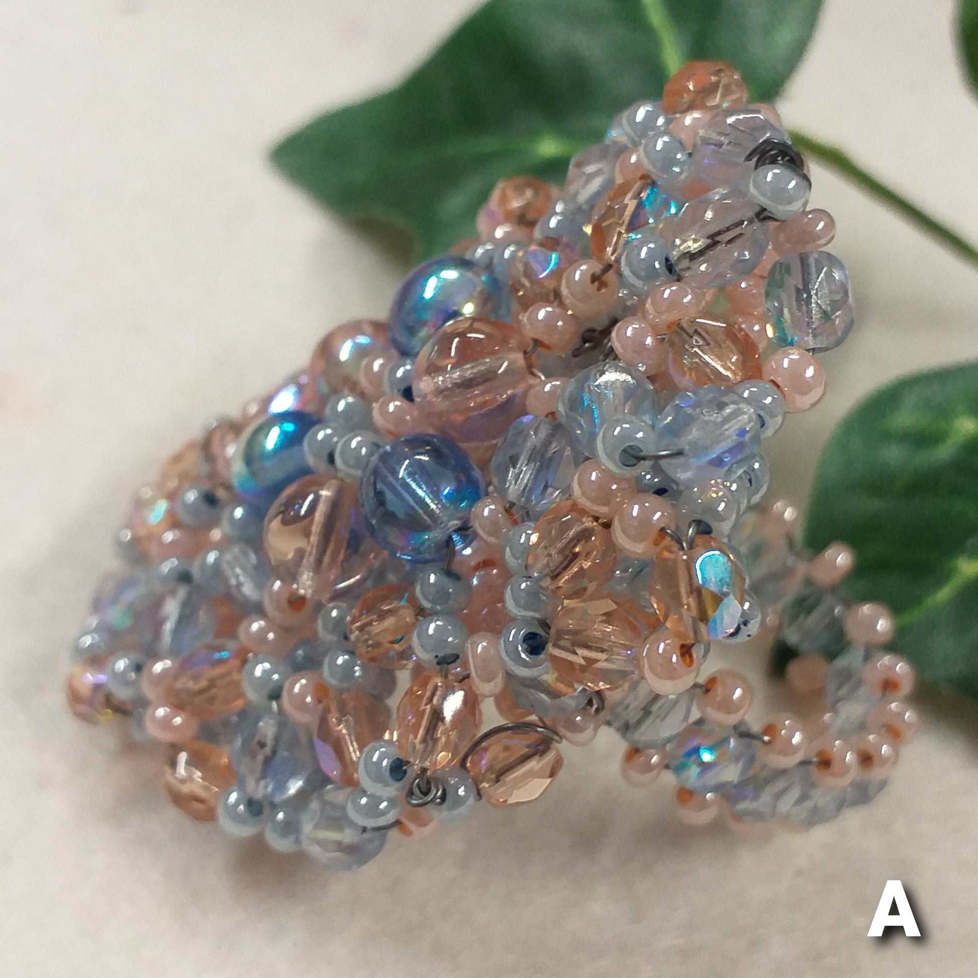 rosa celeste cristalli conteria shop anelli artigianali bigiotteria di perline perle pietre intreccio schema tecnica fatti a mano con filo e basi