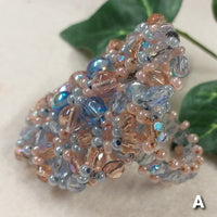 rosa celeste cristalli conteria shop anelli artigianali bigiotteria di perline perle pietre intreccio schema tecnica fatti a mano con filo e basi