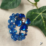 blu indaco cristalli da cucire shop anelli artigianali bigiotteria di perline perle pietre intreccio schema tecnica fatti a mano con filo e basi