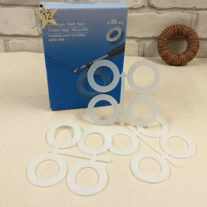 diametro 36 mm anellini cerchietti crochet facile anelli uncinetto plastica da rivestire per borse lavoro maglia collana prym hakelring rings anneaux pour crocheter