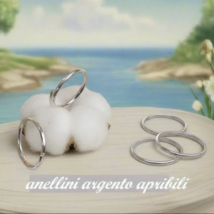 cerchietti anellini argento apribili fai da te gioielli di bigiotteria perline orecchini braccialetti spille anelli collane