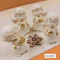 crema colore oro cuore stella forma angioletto statuine angeli bomboniere battesimo comunione Cresima idea regalo Natale