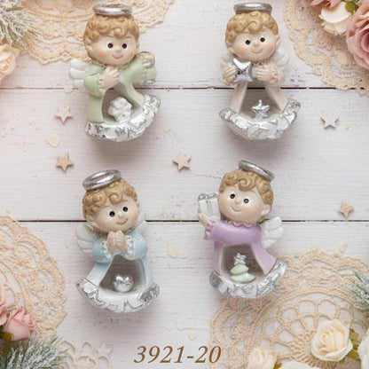 colori pastello con argento angeli bomboniere statuine forma angioletto custode idee regalo per Battesimo Comunione Cresima statuette da collezione vetrinistica ricordini natalizi oggettini pensierini come segnaposto