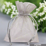 argento negozio online sacchetti organza portaconfetti bomboniere bustine con tirante per confezioni regalo portariso sposi packaging lavanda confezionamento pot-pourri fiori profumati