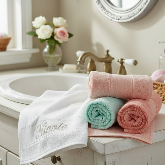 colorate lavette cucina salviette ospite bagno asciugamani spugna cotone inserto bordura bordo tela aida da ricamare con iniziali cifre disegni a punto croce