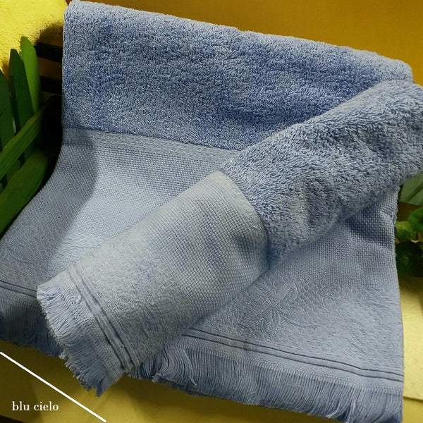 Set asciugamano + ospite in spugna di cotone e tela aida da