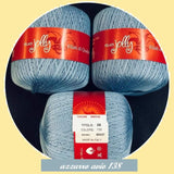 azzurro avio gomitolo 100 g offerta stock  filo numero 8 di scozia filato cotone per uncinetto 1.00-1.75 uso crochet lavori con uncino ferri da calza a maglia presine coperte borse scialle