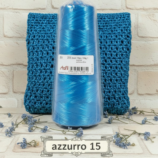 blu giallo arancione Stafil rafia uncinetto sintetica colorata uso hobbistica lavoretti creativi borse cestini tappeti crochet moderno packaging confezionamento pacchi regalo bomboniere fai da te vendita a peso rotolo 100 grammi