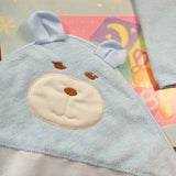 Accappatoio BabyCape mantellina spugna ciniglia per ricamo punto croce tela Aida bambini neonati bebè orsetto azzurro idea regalo