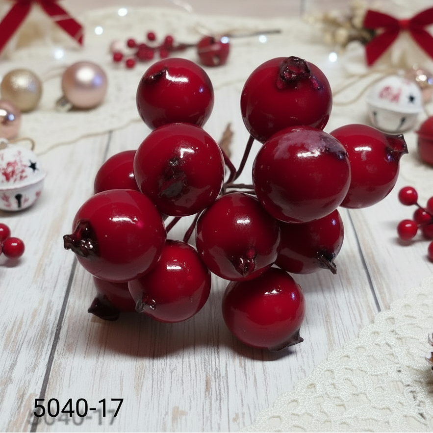 meline di bacche rosse bordeaux 14 mm frutta artificiale uso decorazioni Natale vetrine casa hobby creativi bomboniere fai da te creare alberi bonsai piante perline packaging vetrinistica confezionamento regali addobbi