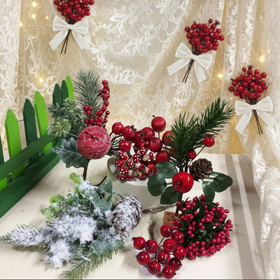 Bacche frutta artificiale pick decorazioni vetrine Natale fai da te